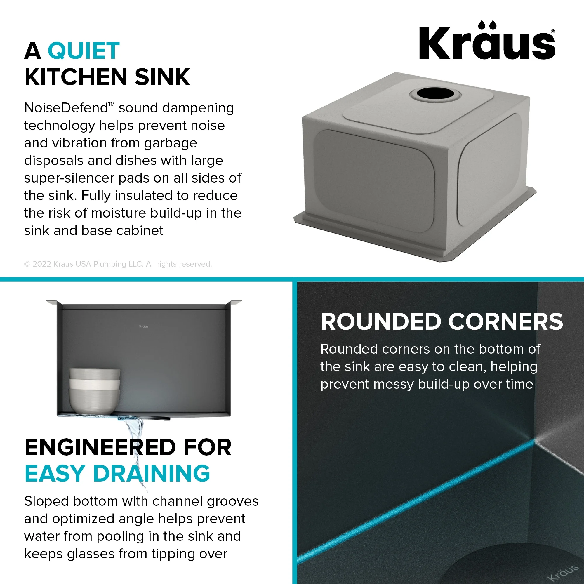 KRAUS Kore 17 Undermount Workstation 16 Gauge Black Stainless Steel Single Bowl Kitchen Bar Sink in PVD Gunmetal Finish with Accessories