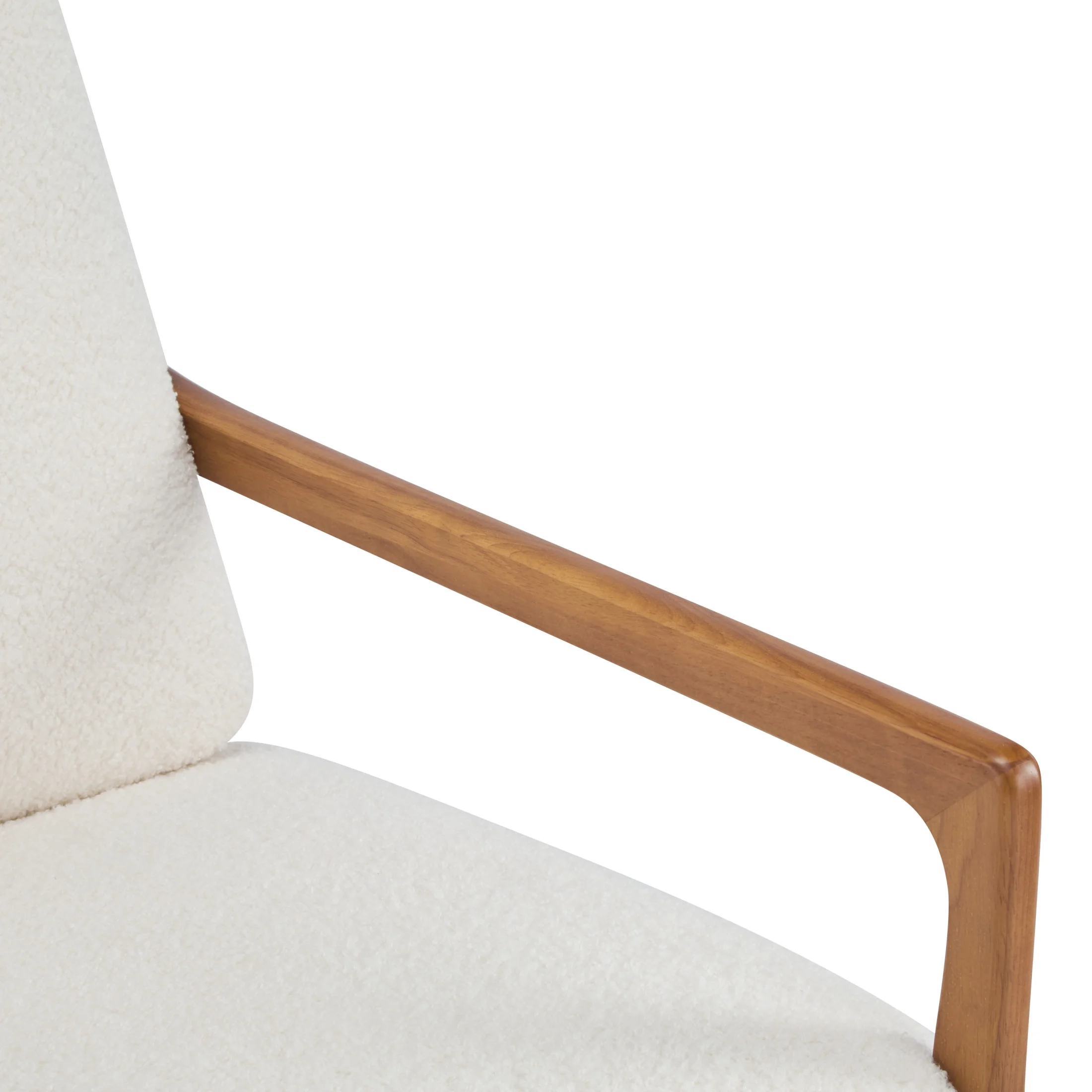 Christopher Knight Home Mid-Century Modern Accent Chair, Solid Wood Frame with High Back, Beige Cushions