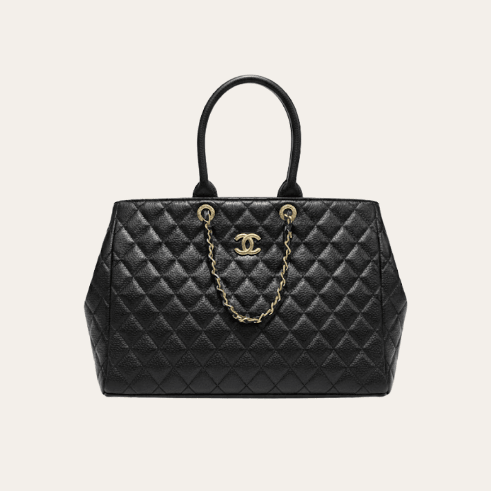 Chanel Chain Tote Bag Black 16.1 Inches