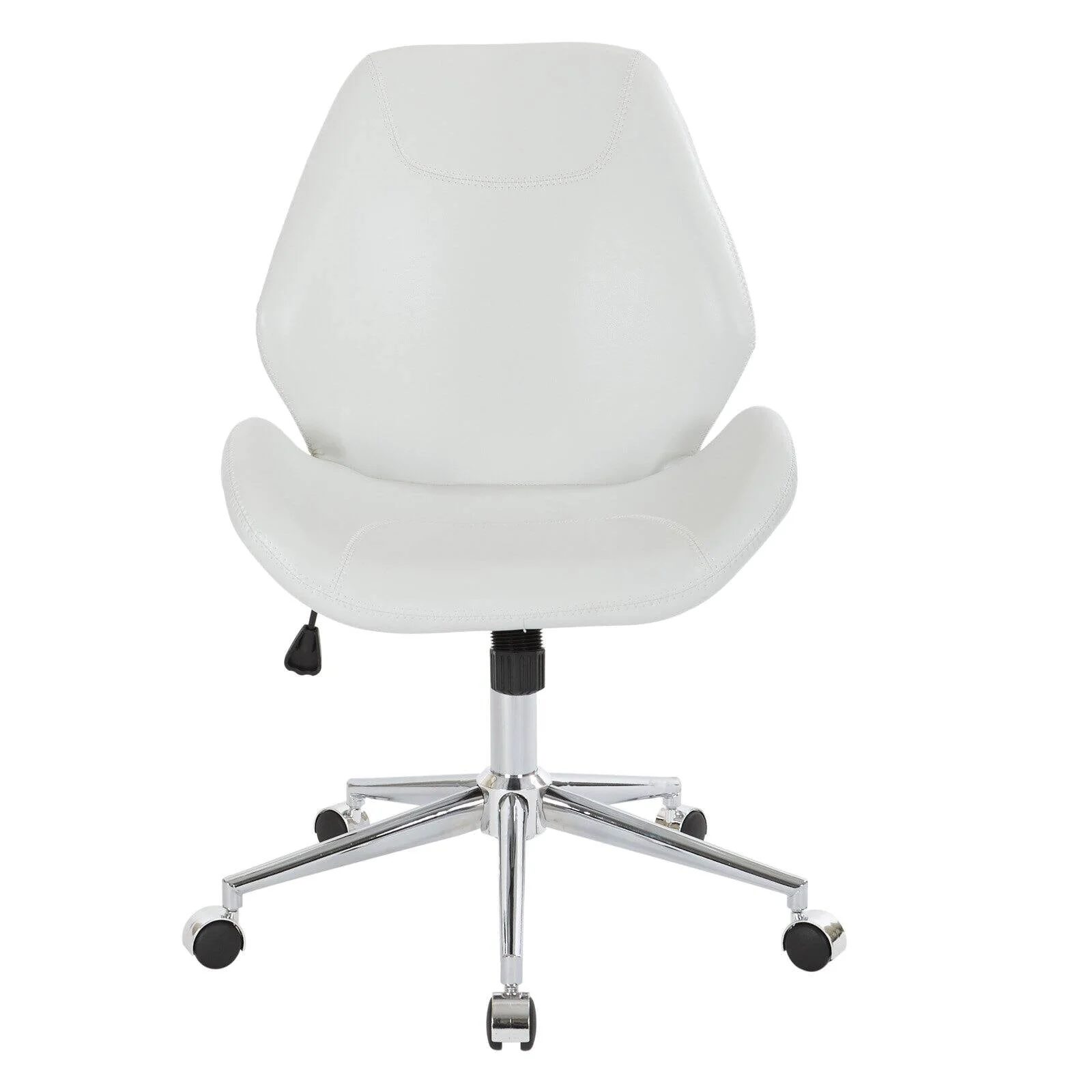 OSP Home Furnishings Chatsworth Office Chair in Black Faux Leather with Chrome Base