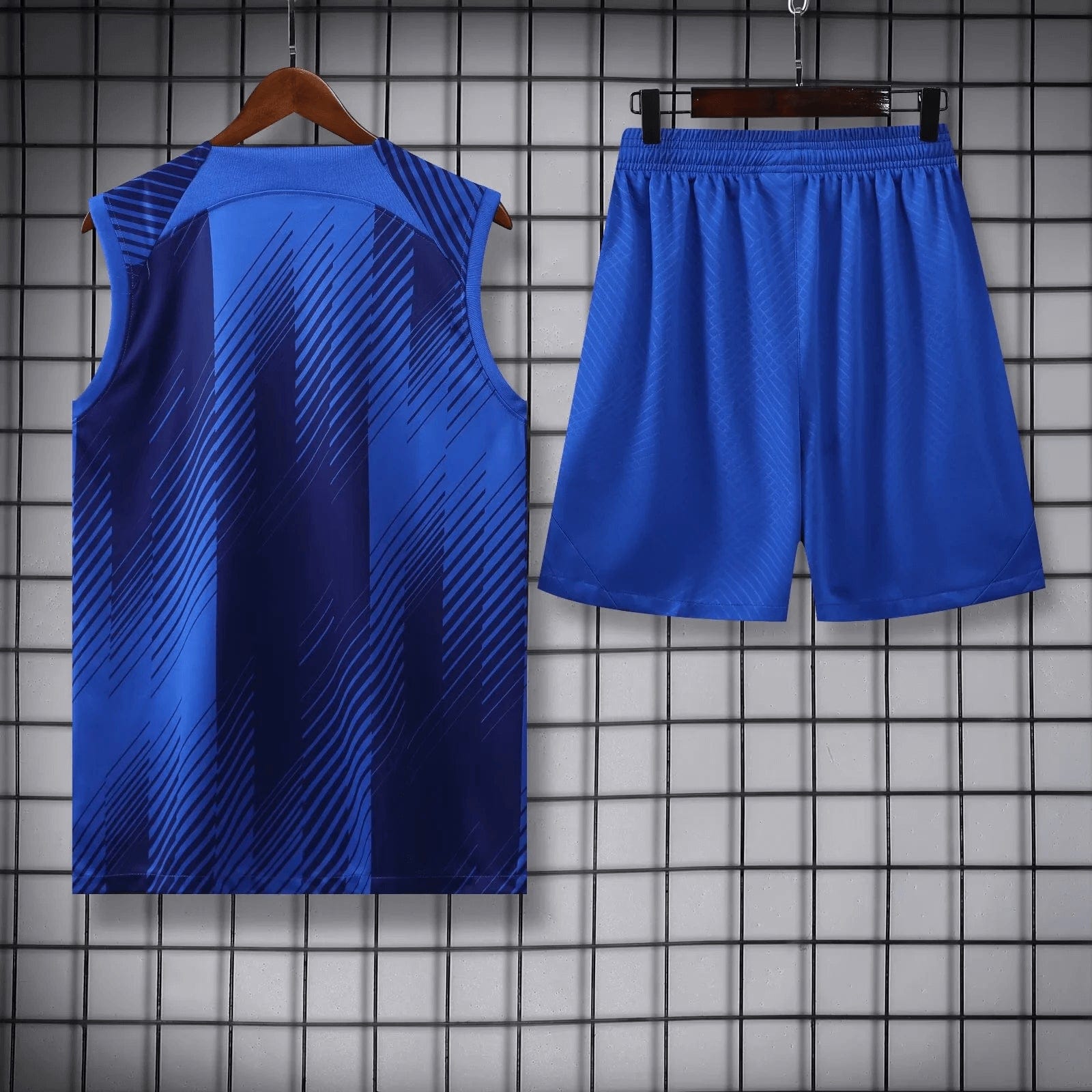 2023/2024 Barcelona pre-match training Blue Jersey+Shorts 1:1 Thai Quality