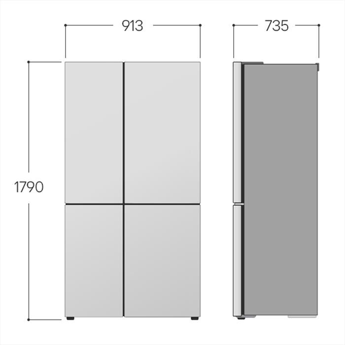 LG - Frigorifero side by side GSLE91EVAC Classe C-Essence Black Steel