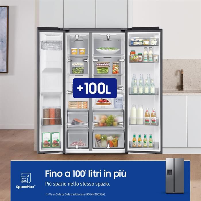 SAMSUNG - Frigorifero side by side RS70F65KETEF Classe E-Inox