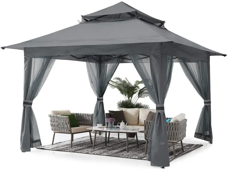 13×13 Pop-Up Outdoor Gazebo with Mosquito Netting & Canopy Shelter