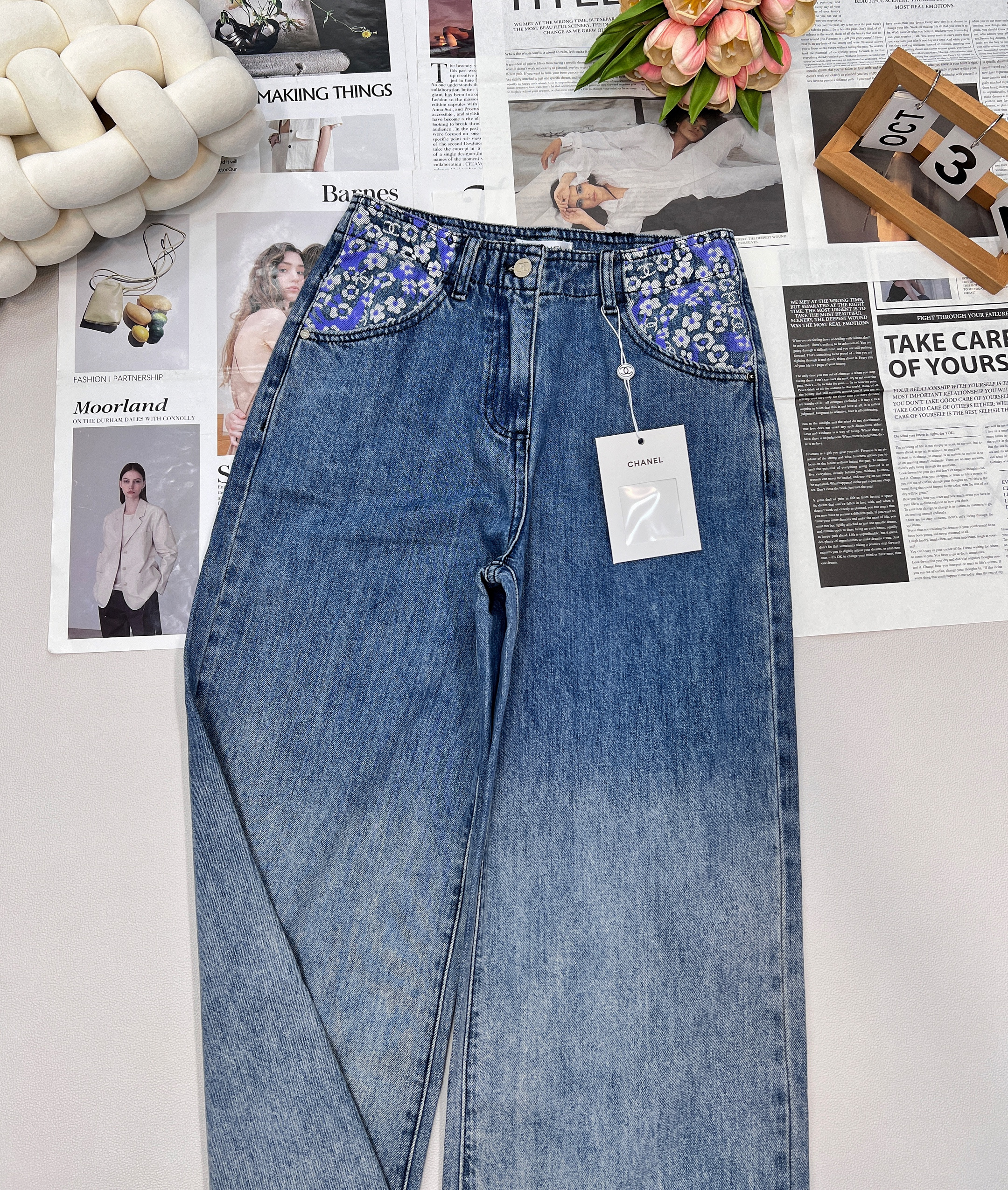 Gradient hem shadow straight leg trousers