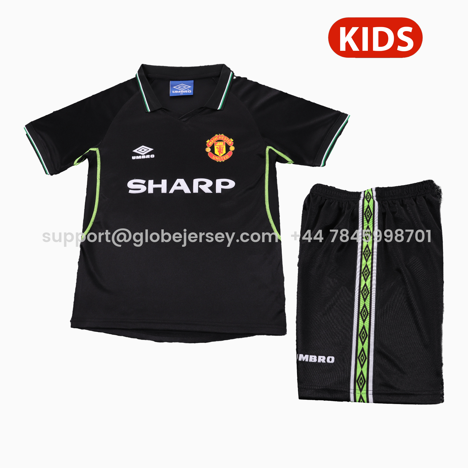 Retro Manchester United 1998-99 Third Kids Kit