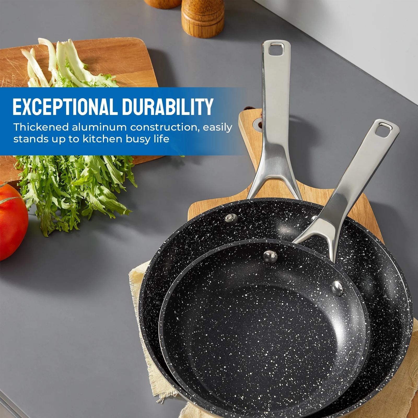 10 pcs Induction Cookware Pots and Pans Set, Compatible with All Stoves, Dishwasher Safe, Aluminum