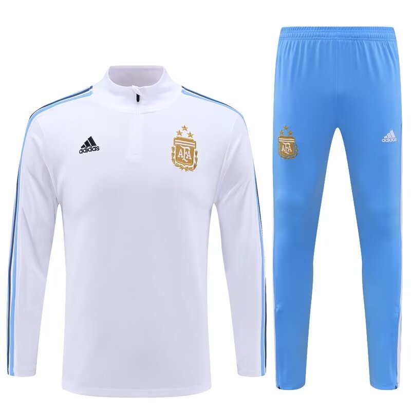 2023/2024 Argentina Half-La Training Wear White Jersey Set