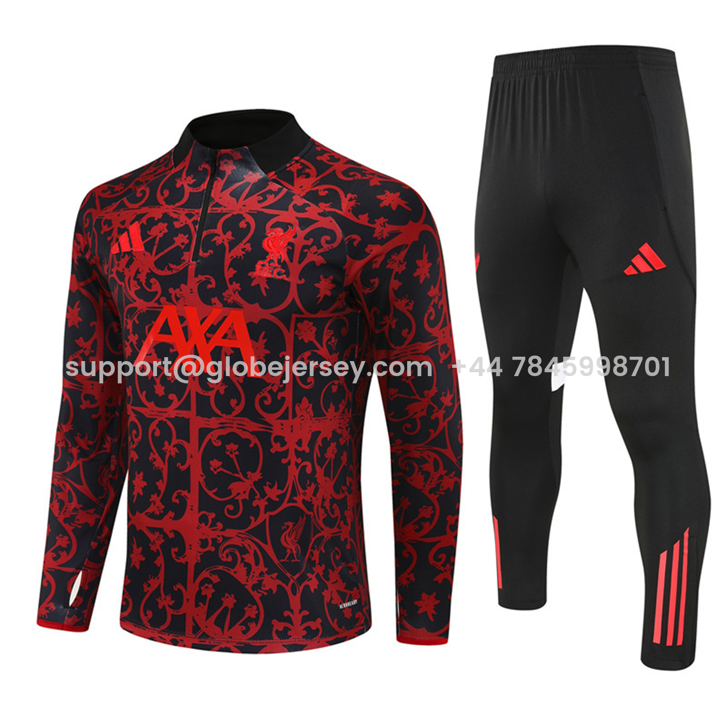 Liver.pool 25-26 Long Sleeve Training Set - Red Camouflage Top & Blsck Pants
