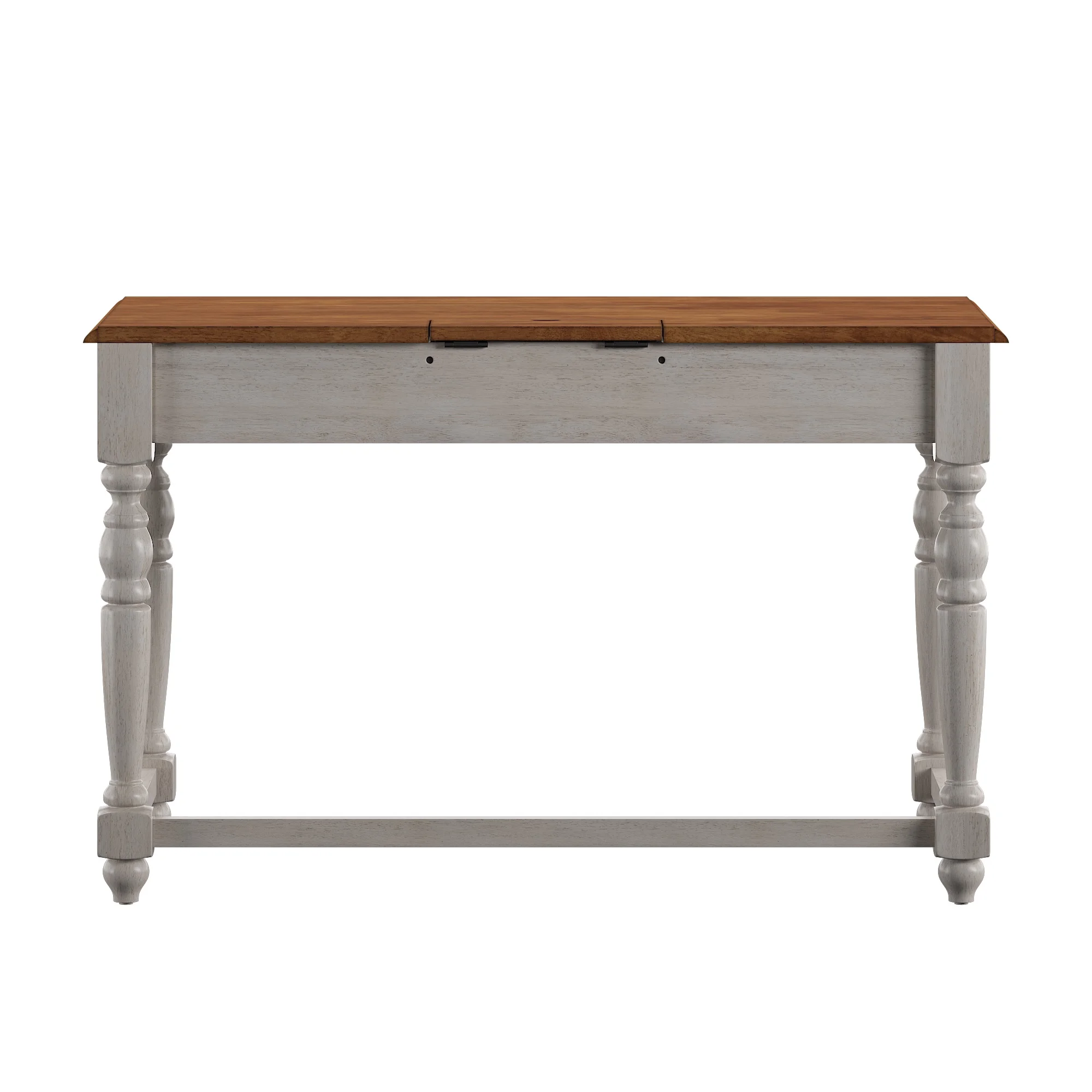 Weston Home Vance 1-Drawer Oak Top Desk with Charging Station, Antique Black