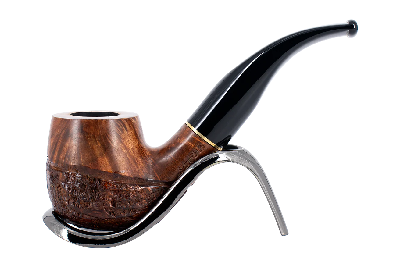 Jean Claude 9mm Filter Rustic Wave Briar Smoking Pipe - Shape 51