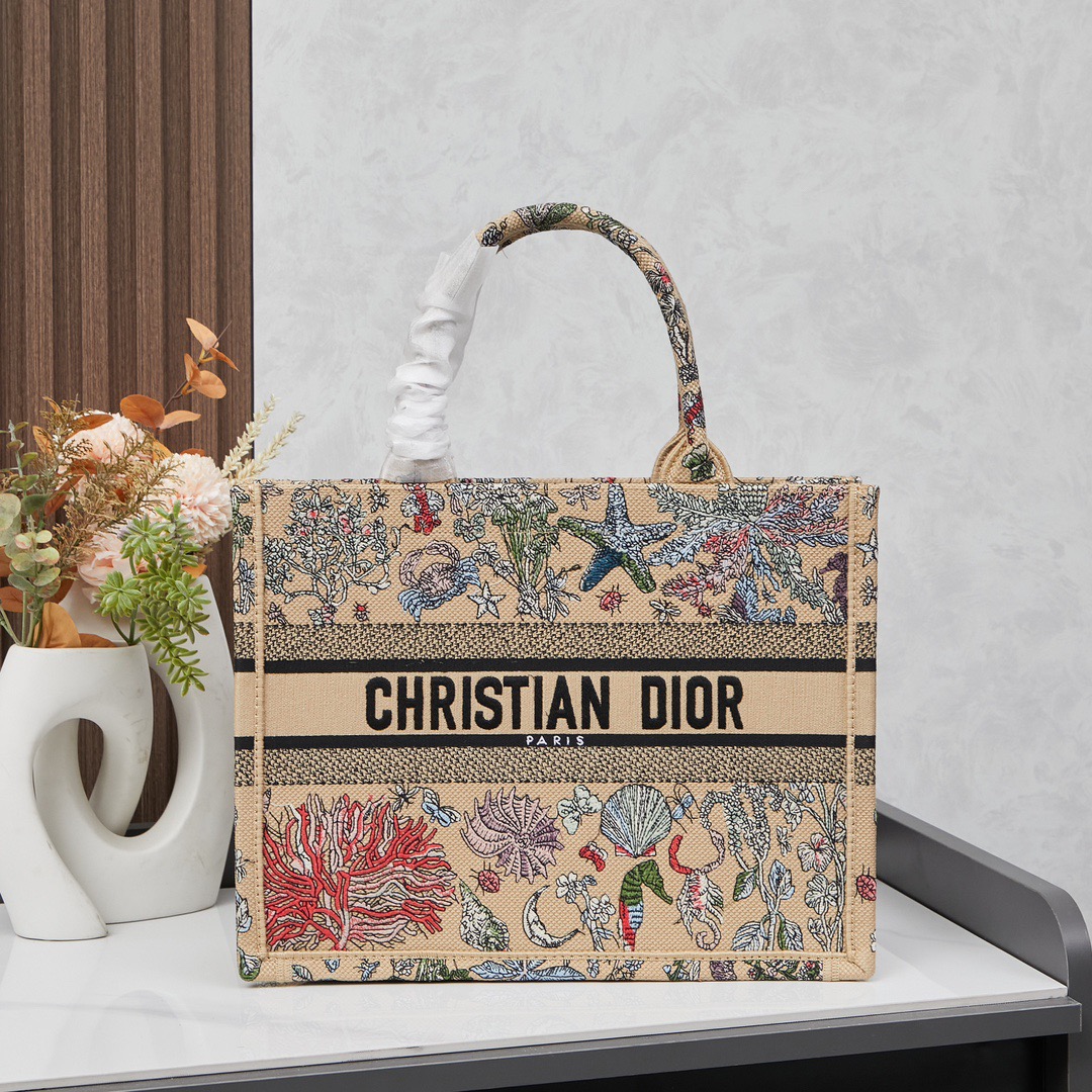 Dior Embroidered Tote Bag