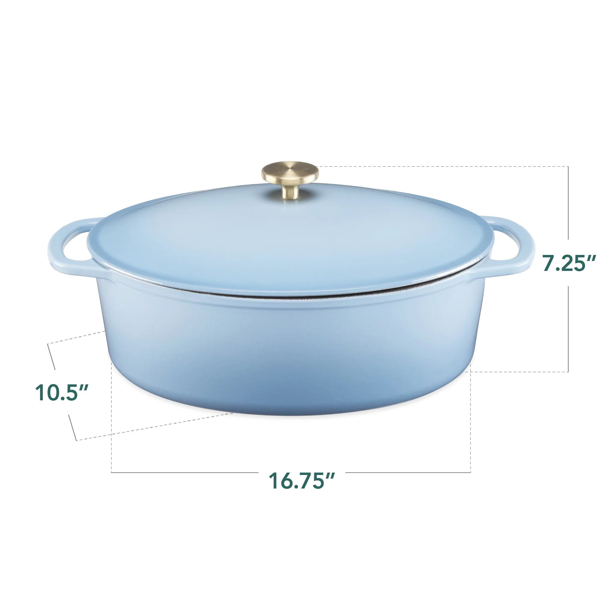 Best Choice Products Oval 7.5 Quart Cast-Iron Dutch Oven, Heavy-Duty w/ Enamel, Side Handles - Vanilla Buttercream