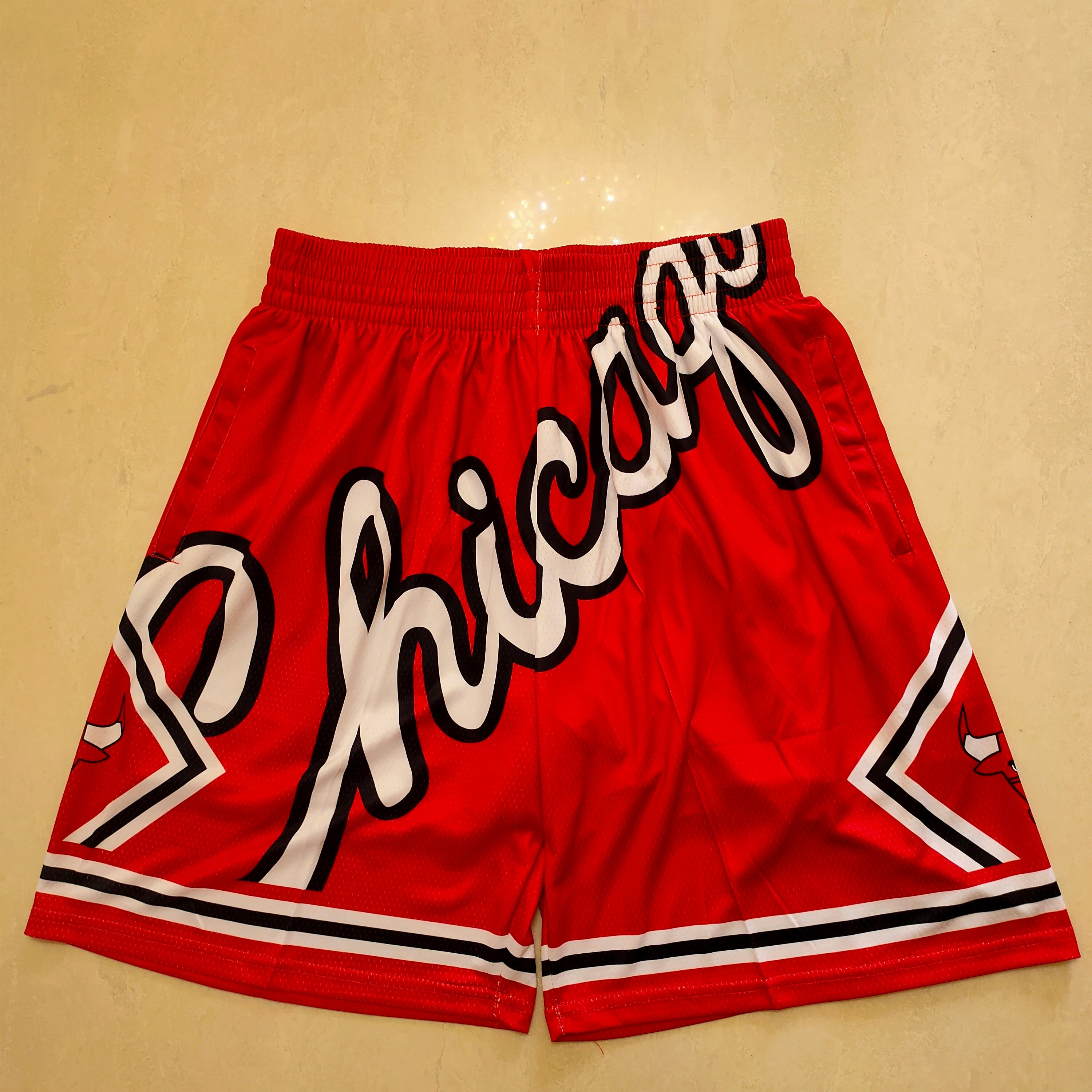 Chicago Bulls Mitchell&ness red one-piece pocket pants
