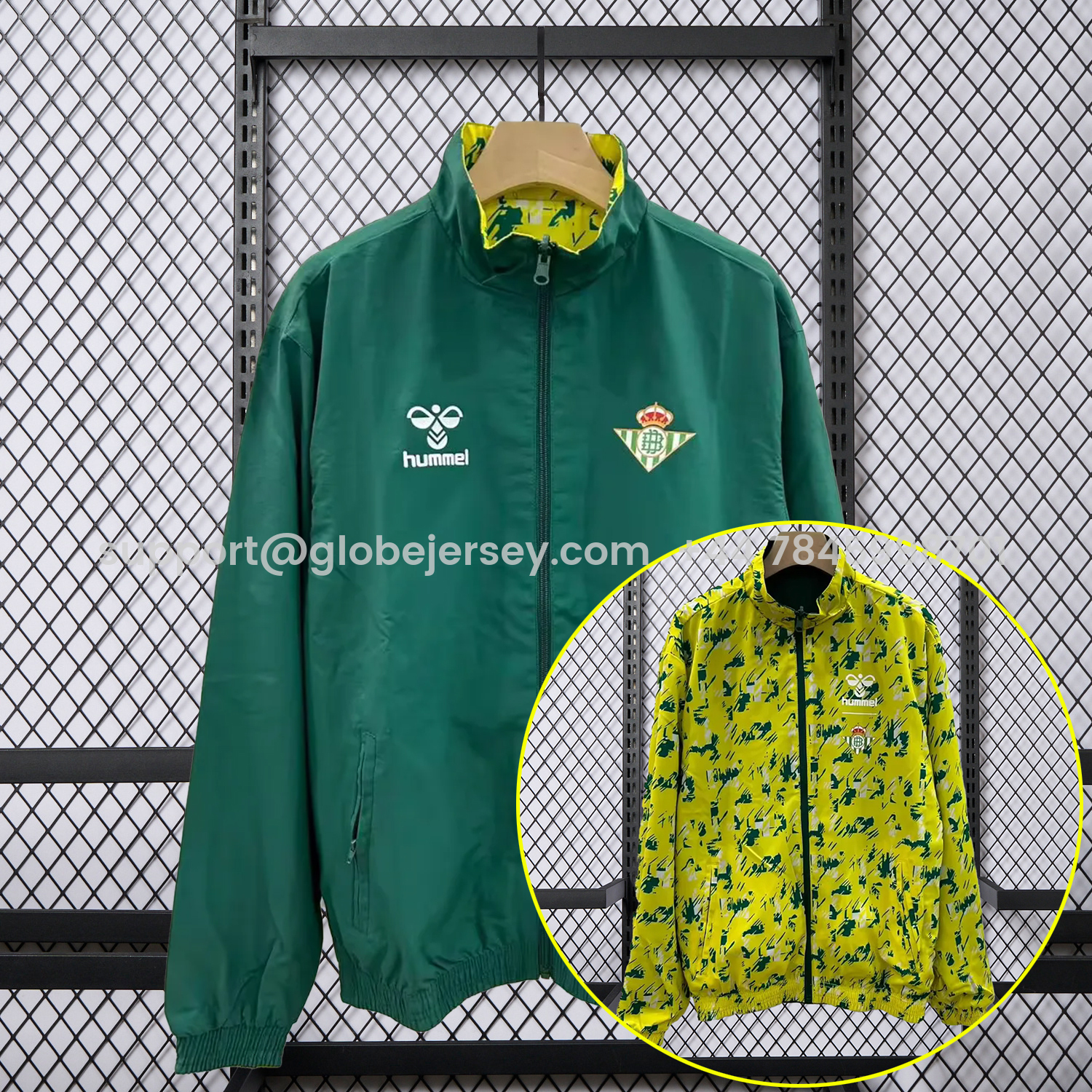Real Betis 25-26 Double Sided Reversible Windbreaker - Green & Yellow