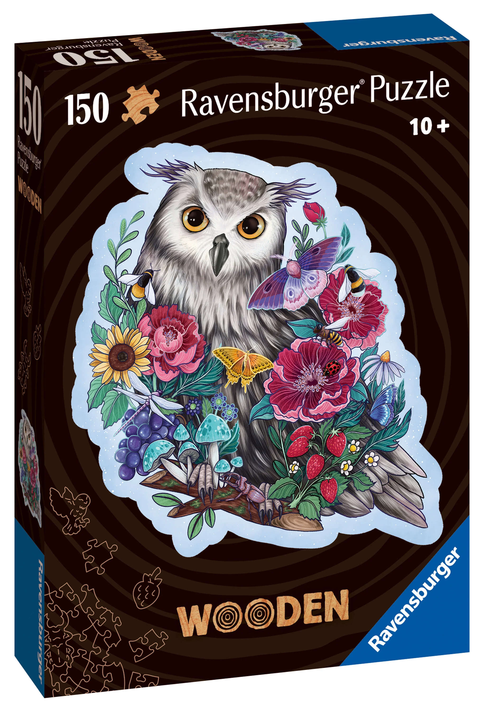 Shaped Owl – 150 Piece Wooden Jigsaw Puzzle (Ravensburger)