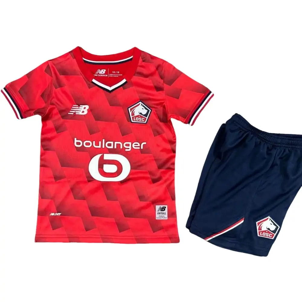 2025-26 Lille LOSC Home Kit - Short Sleeve Children's suit Fans Edition