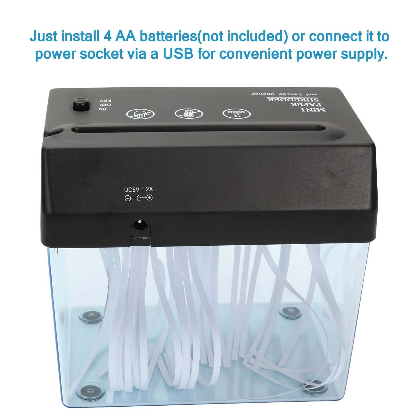 Mini Paper Shredder, Portable A6 Electric Shredder Documents Paper Cutting Tool Home Office Desktop Stationery
