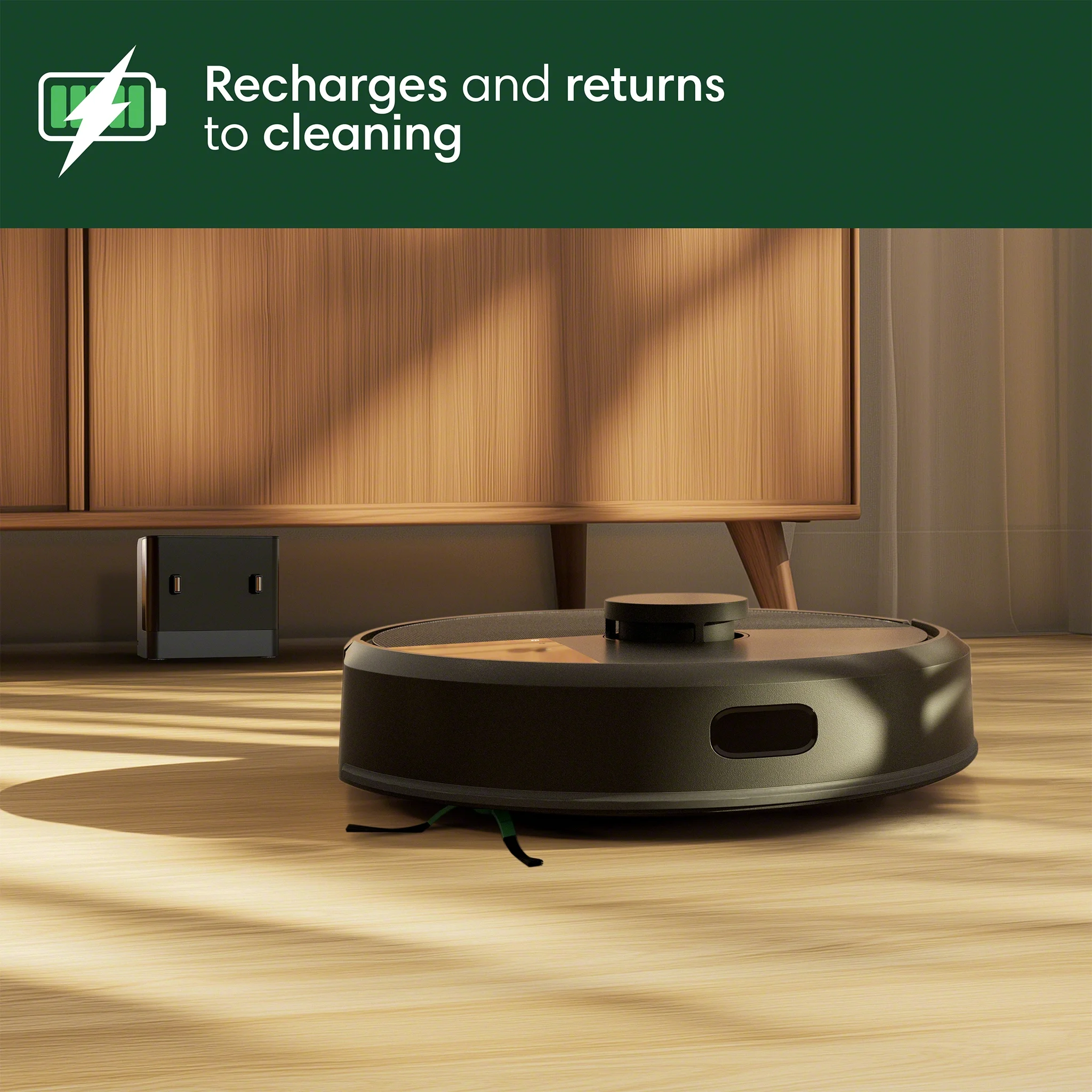 iRobot Roomba 105 Vac Robot Vacuum and Self-Charging Dock with Intense Power Lifting Suction, LiDAR�?Navigation, Multi-Surface Cleaning,