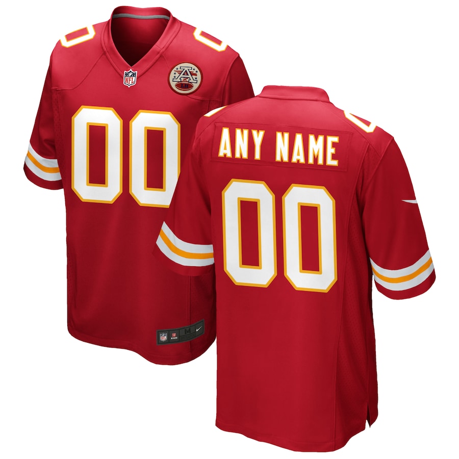Custom Kansas City Chiefs Red Jersey
