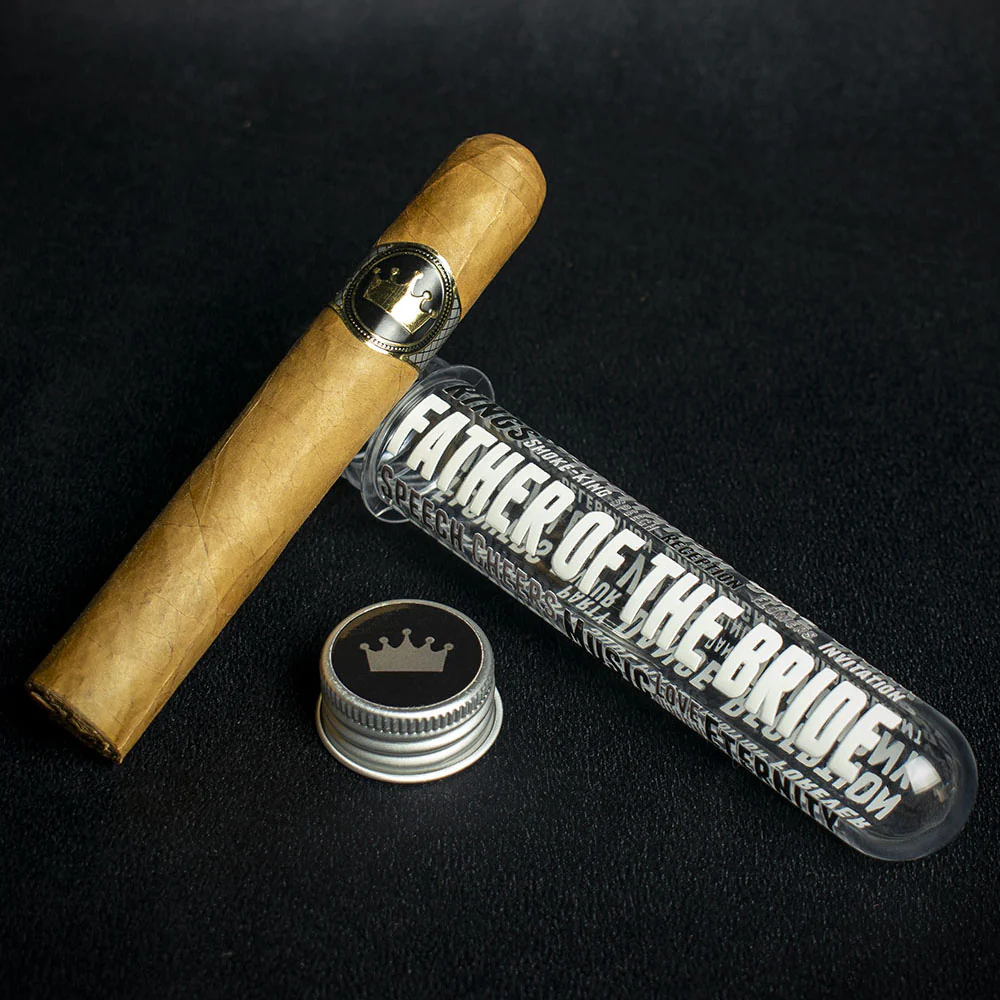 Wedding Cigar Gift Tube + Smoke-King Robusto - Father Of The Bride
