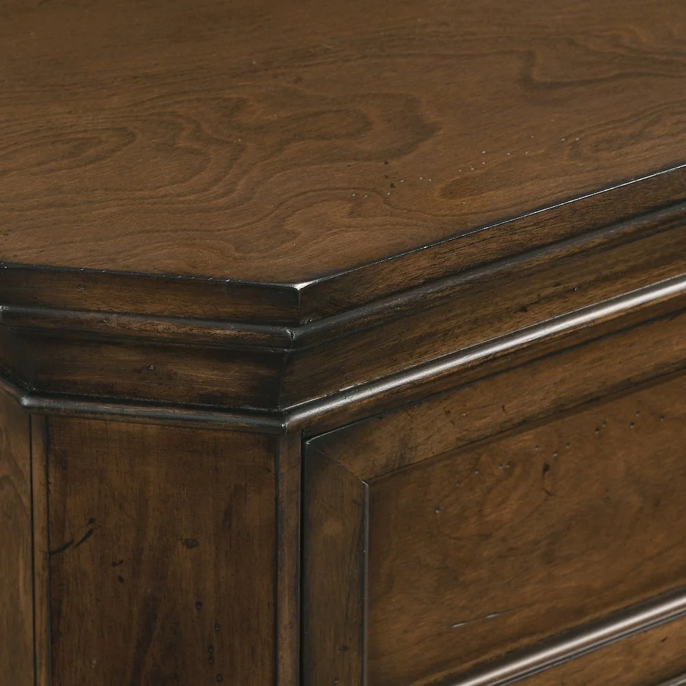 Maderne 3-Piece Bedroom Set with King Size Panel Bed and Two Nightstands, Antique Walnut Finish