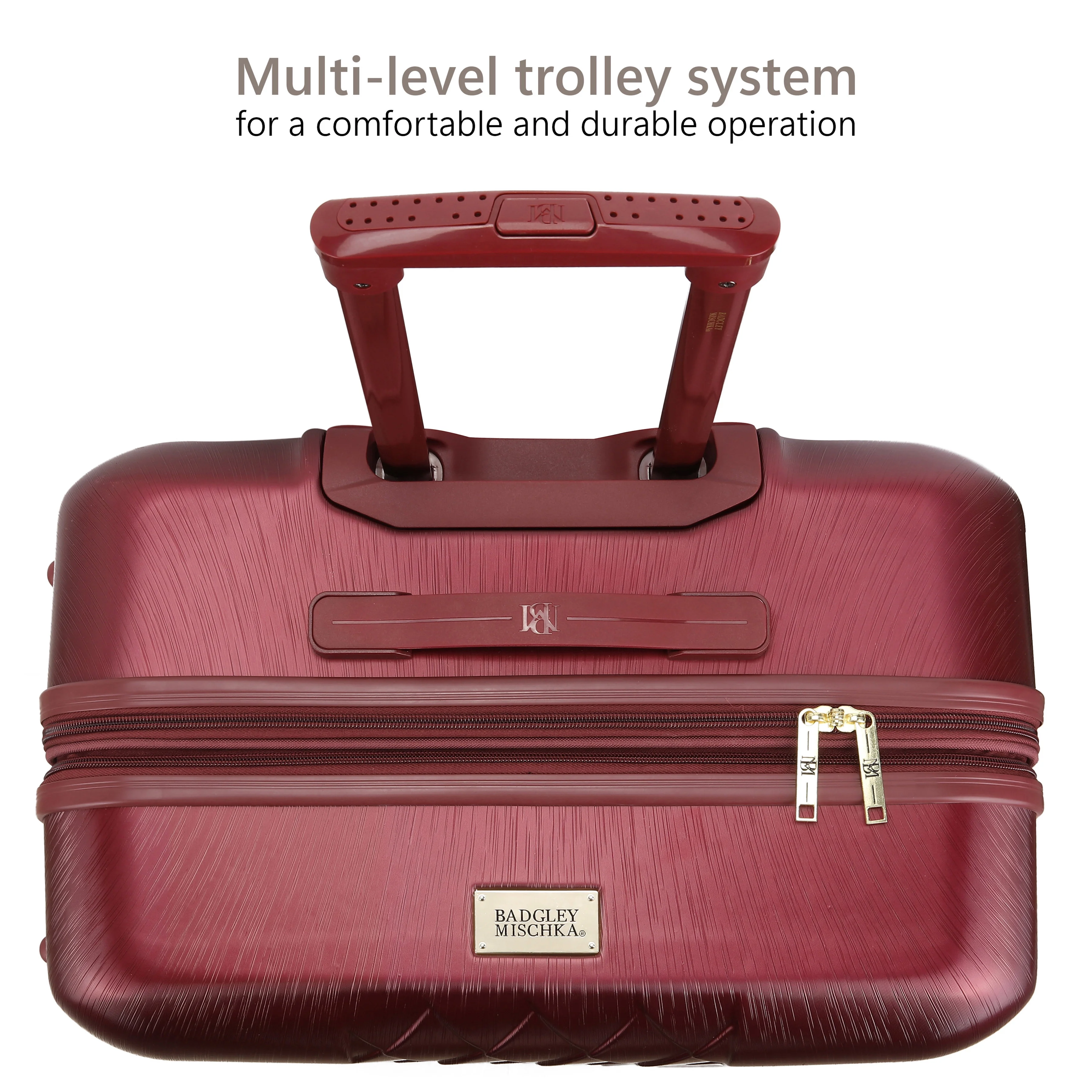 BADGLEY MISCHKA Diamond 3 Piece Expandable Luggage Set (Burgundy)