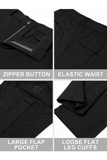 Mens Casual Cargo Pants Baggy Straight Leg