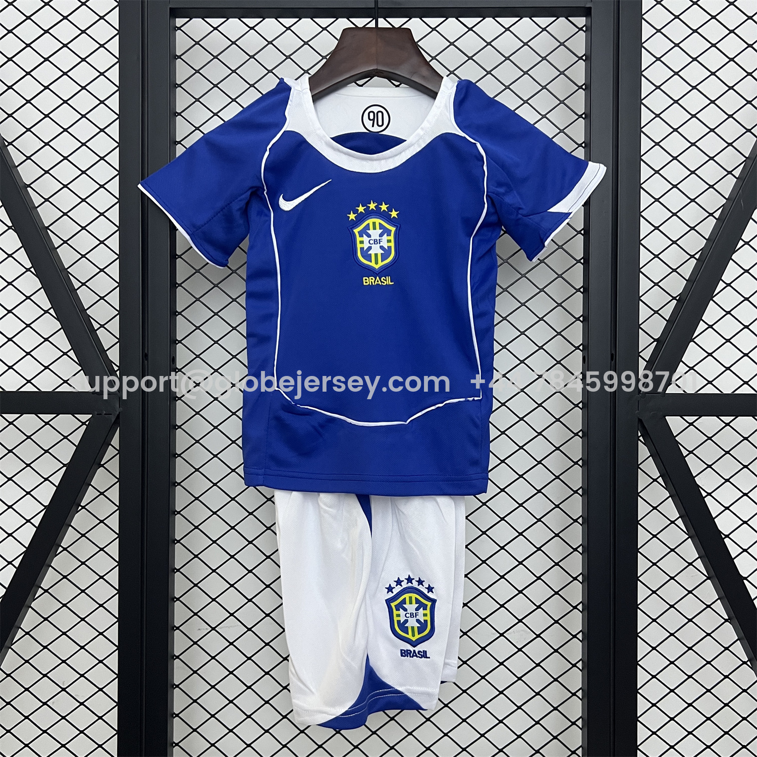 Retro Brazil 2004 Away Kids Kit