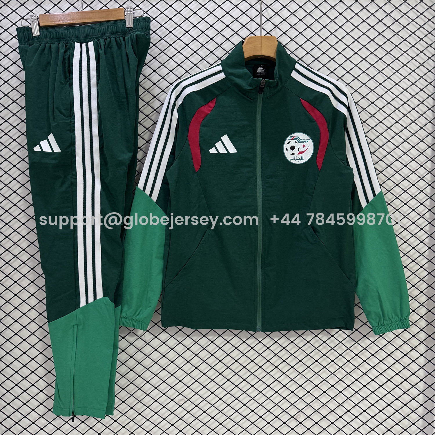 Algeria 2026 Windbreaker Training Set - Deep Green Top and Pants