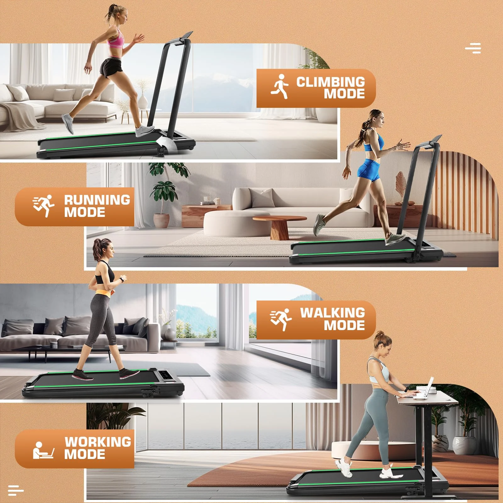 ANCHEER 2 in 1 Under Desk Treadmill with 250lbs Capacity, Walking Pad/Compact Electric Treadmill for Home/Gym/Office with LED Touch Screen, Remote Watch, Speed Range 0.6-7.5 mph