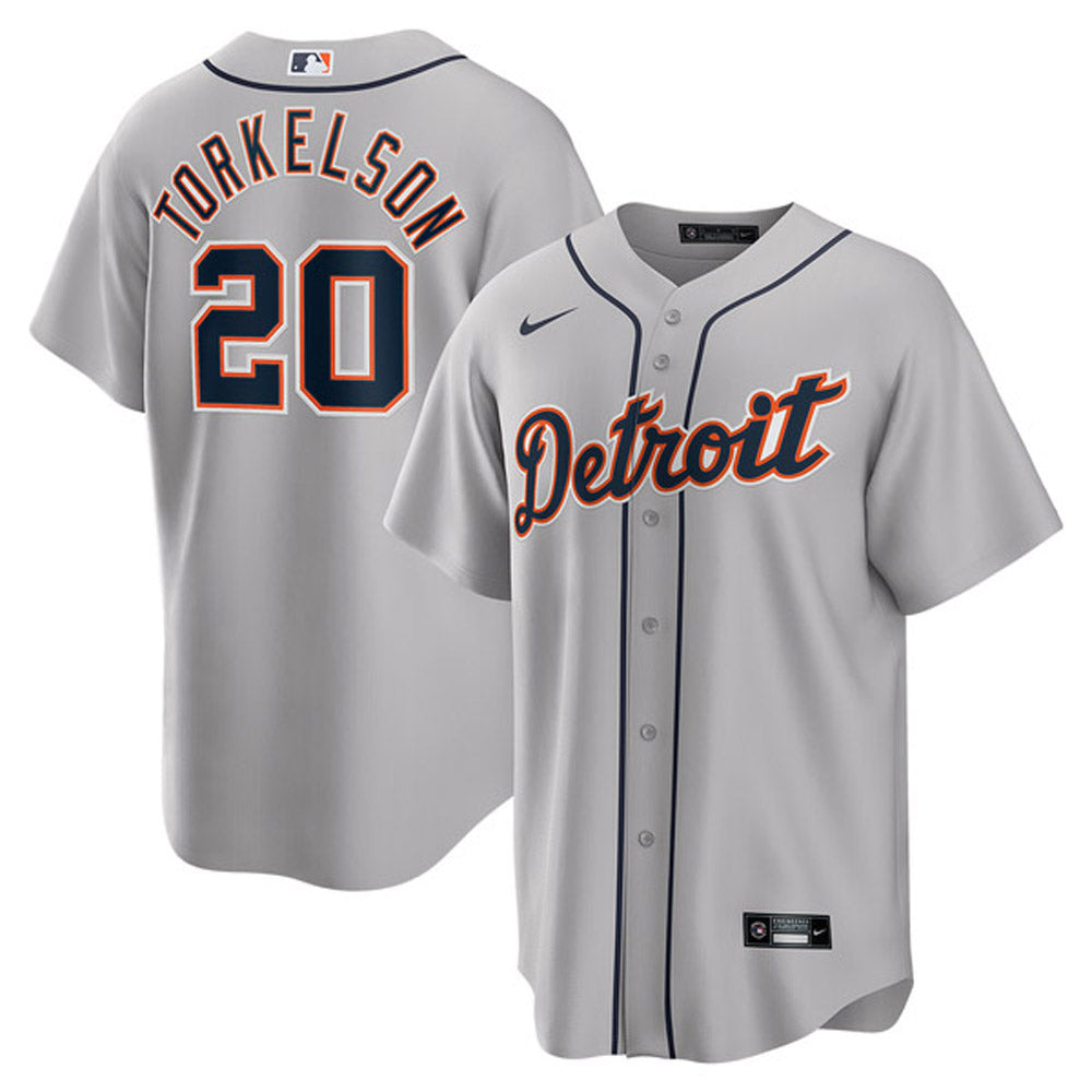 Men's Detroit Tigers Spencer Torkelson Cool Base Replica Road Jersey - Gray