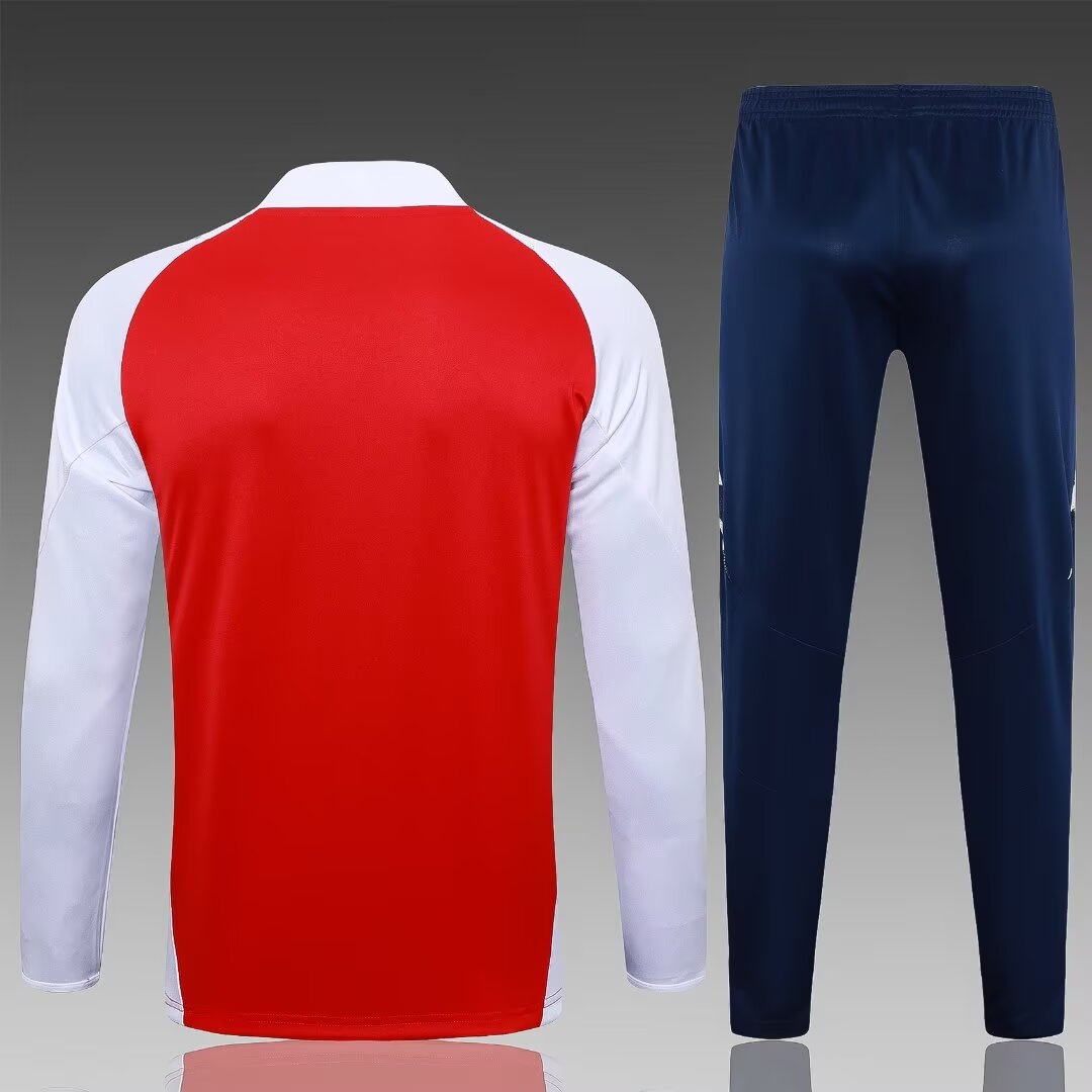 2024/2025 Arsenal Half-Pull Training Suit Red-White Jersey 1:1 Thai Quality