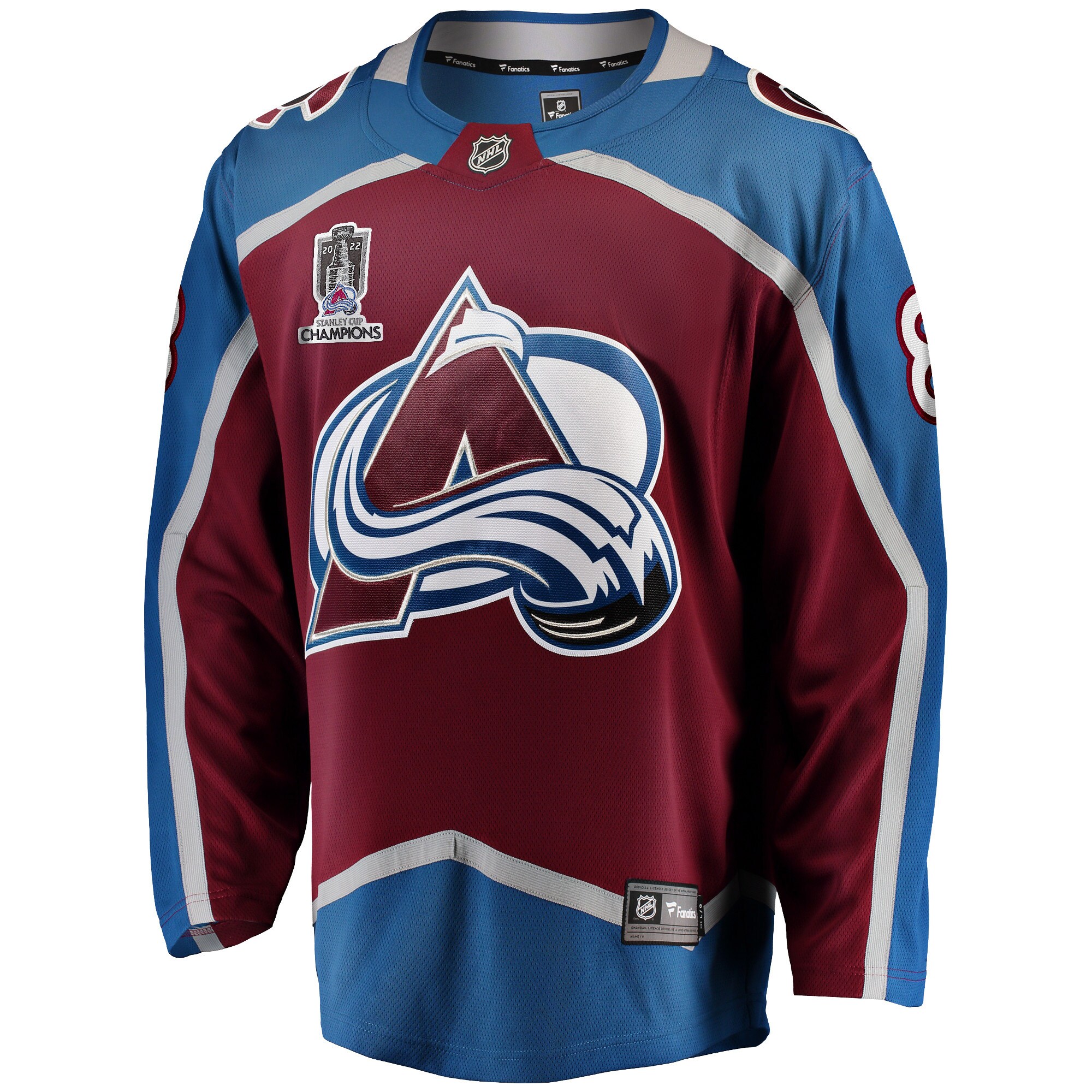 Cale Makar Colorado Avalanche Fanatics 2022 Stanley Cup Champions Breakaway Patch   Jersey – Burgundy