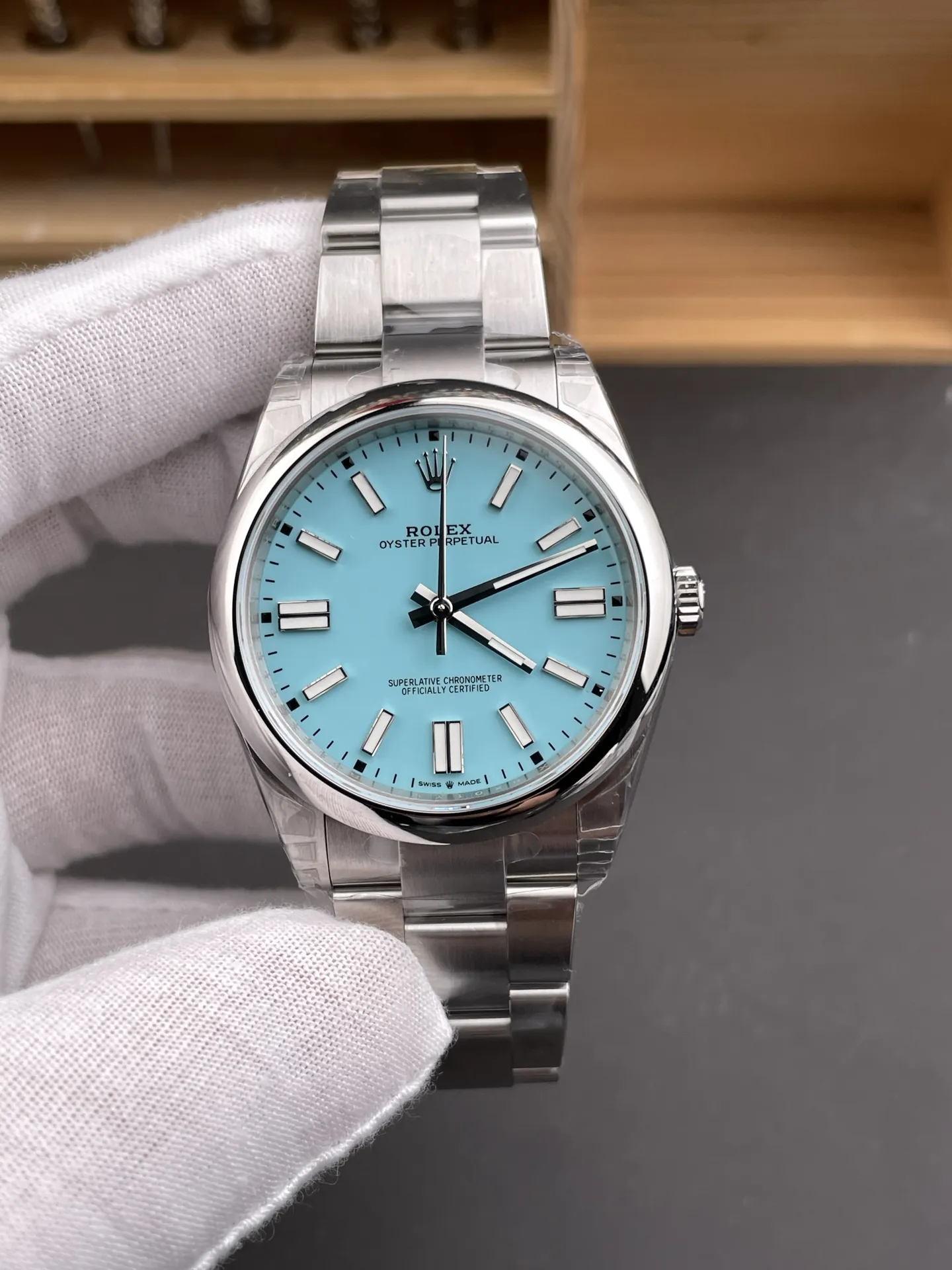 Rolex Oyster Perpetual Tiffany Blue 41mm