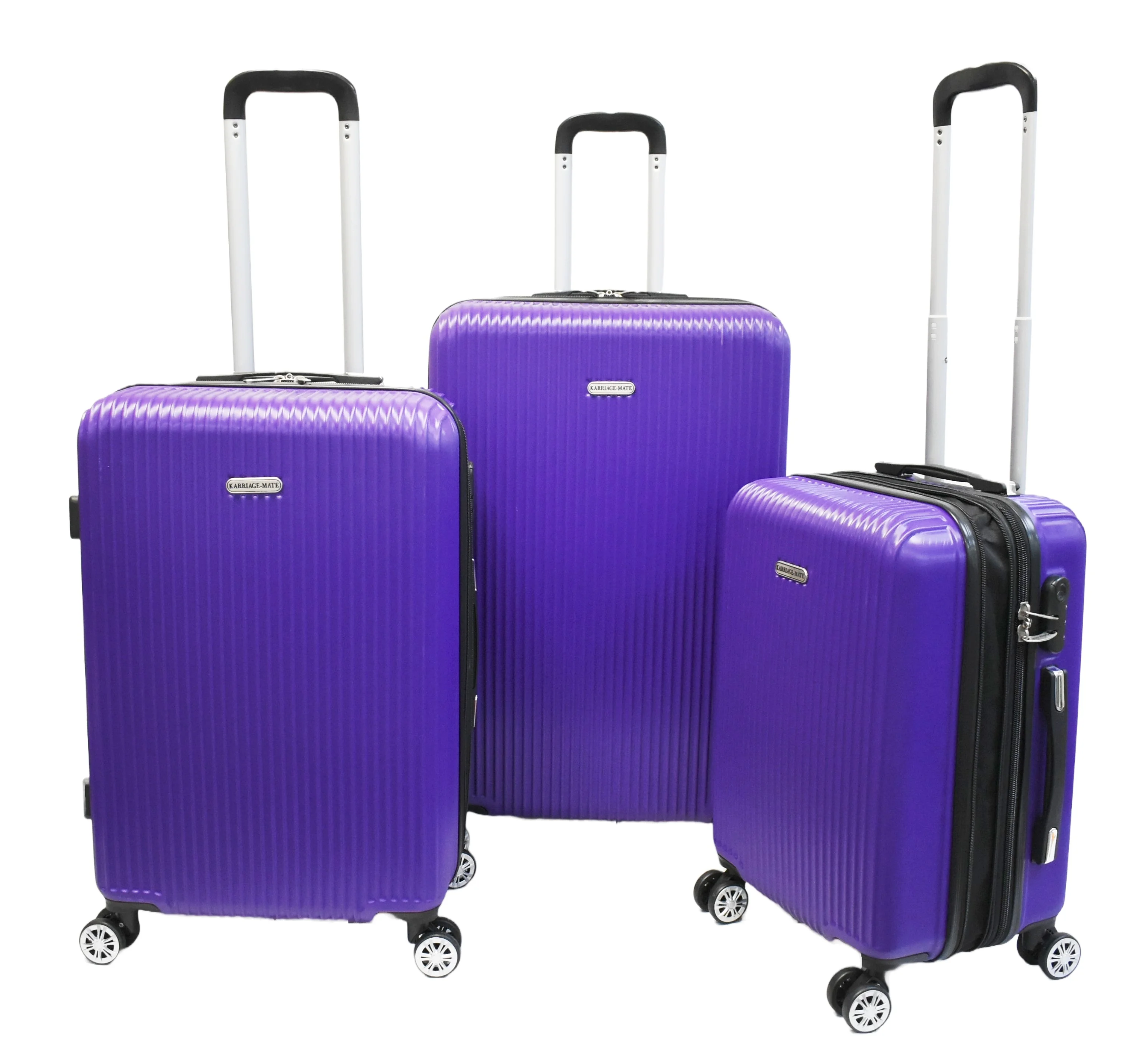 K-Cliffs 3pcs Luggage Set Lightweight Expandable Hard sided ABS Spinner Travel Suitcase  Black