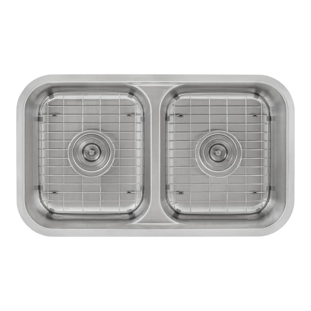 Ruvati 32-inch Low-Divide 50/50 Double Bowl Undermount 16 Gauge Kitchen Sink