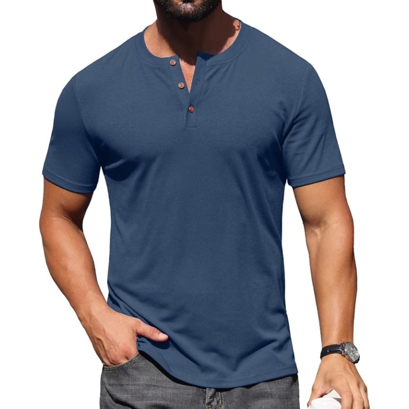 Mens Muscle Henley Shirts