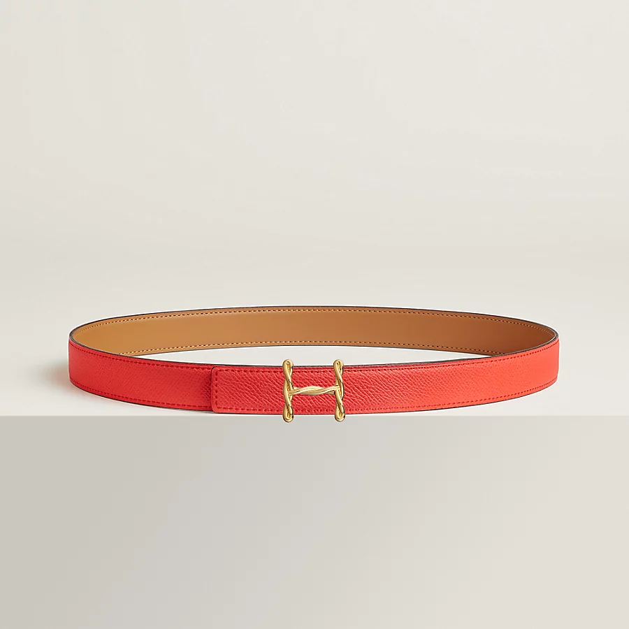 H Torsade belt buckle & Reversible leather strap 24 mm