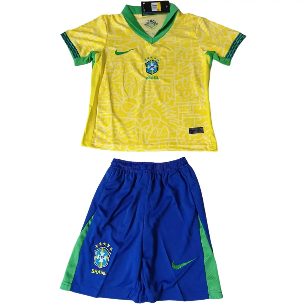 2024-25 Brazil Home Children's Jersey Set - Fans Edition