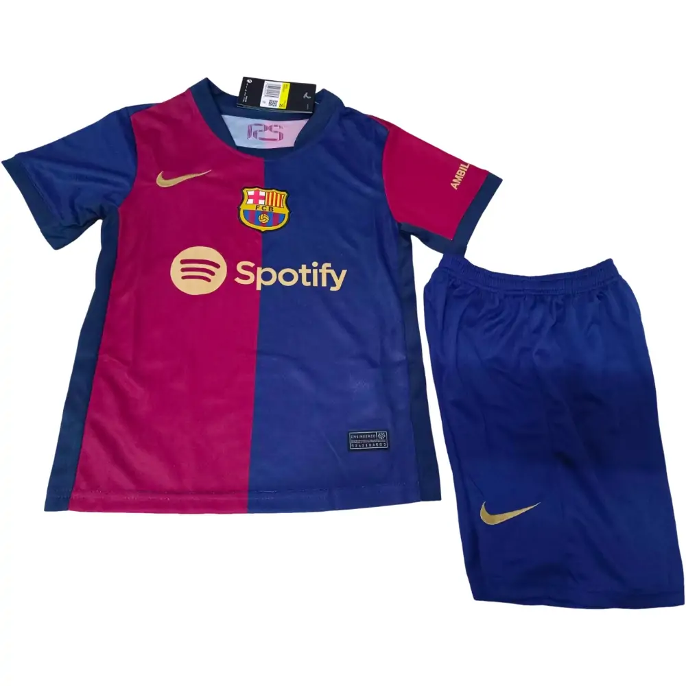 2024-25 Barcelona Home Jersey Children's Set - Fans Edition