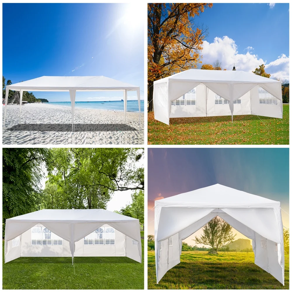 Top Knobs 10'x20' Easy Set Up Canopy Tent with 6 Removable Sidewalls Panels,Folding Instant Wedding Party Outdoor Commercial Event Gazebo Pavilion, White