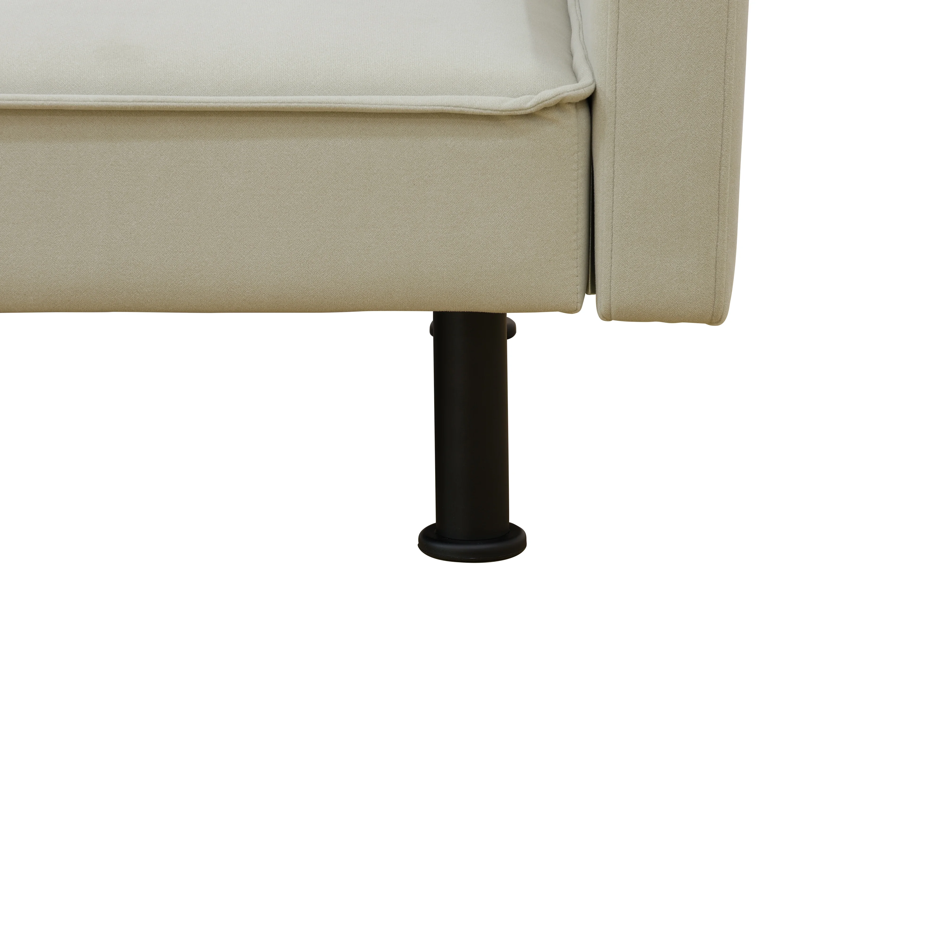Futon Sofa Bed, Velvet Comfy Futon Couch Bed Convertible Sleeper Sofa with Adjustable Backrest, Off White