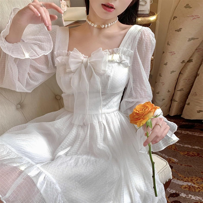 Lolita Dress White Kawaii Dress Women