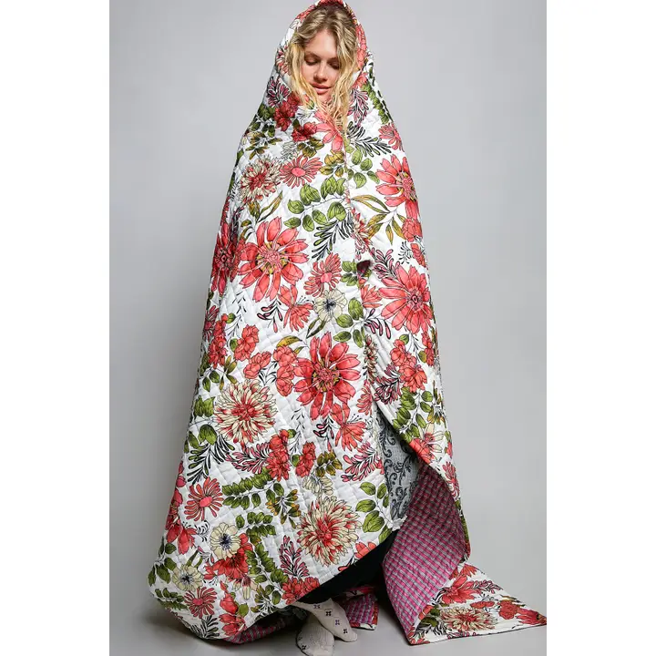 Boho Quilted Cotton Stripe Throw Blanket