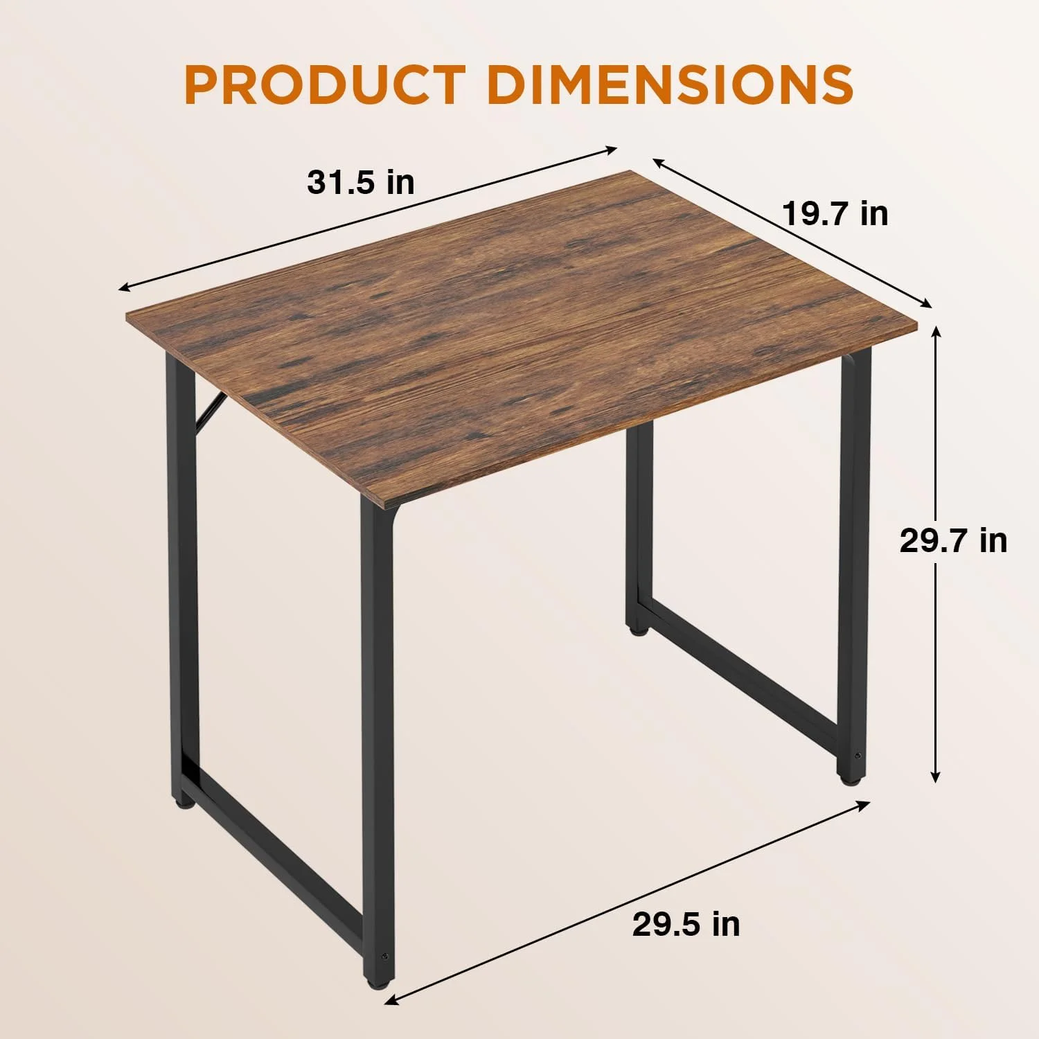 32/39/47 inch Computer Desk Study Writing Table, Adjustable feet, Modern Furniture for Home Office (1, Brown, 32 inch)