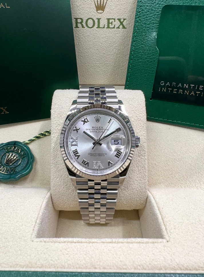 【Super Clone】RLX  Datejust 36mm 126234 White Roman Dial Oyster Stainless Steel Mens