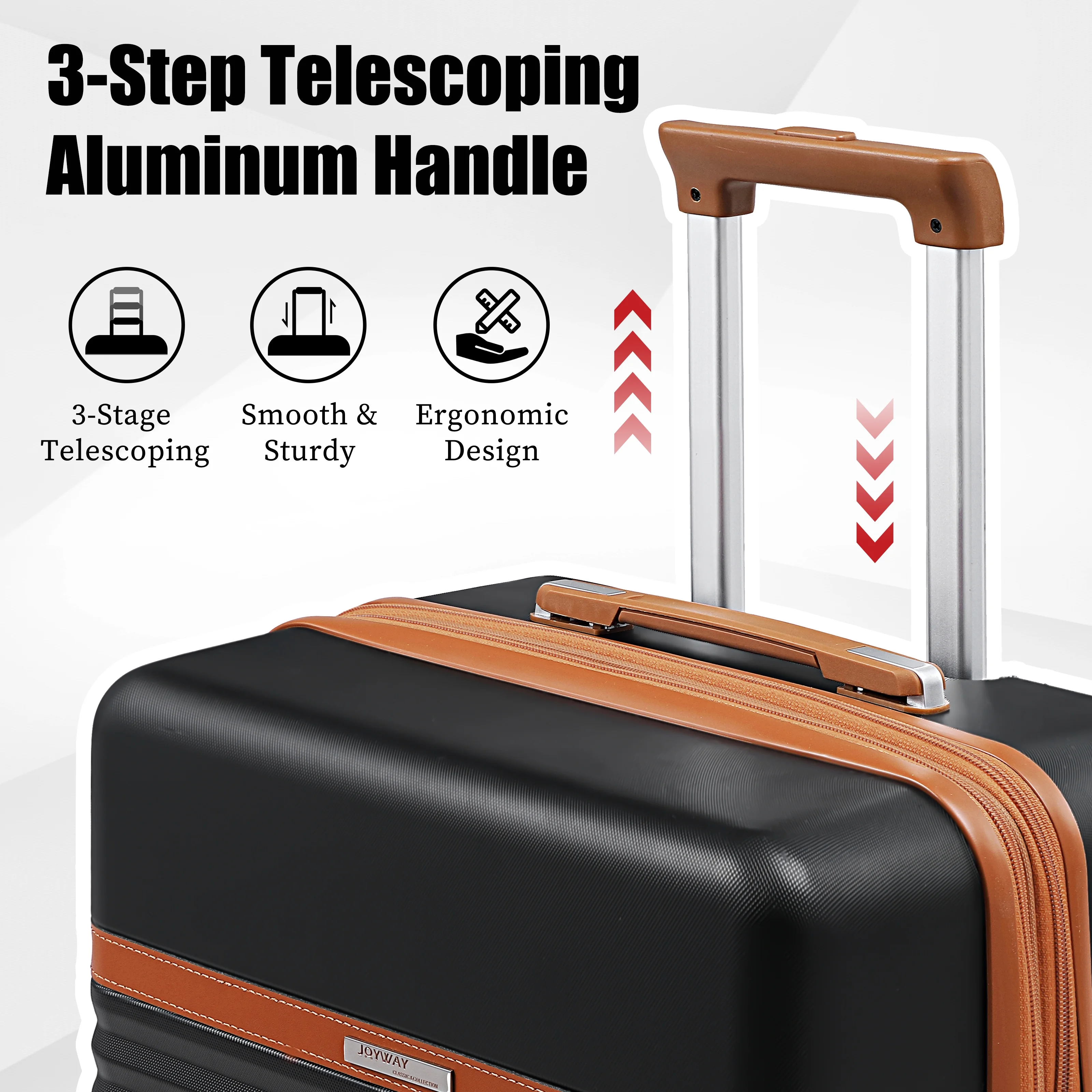 Joyway - 5-Piece Luggage Sets ABS Hardside Spinner Luggage -(Expandable Suitcase20