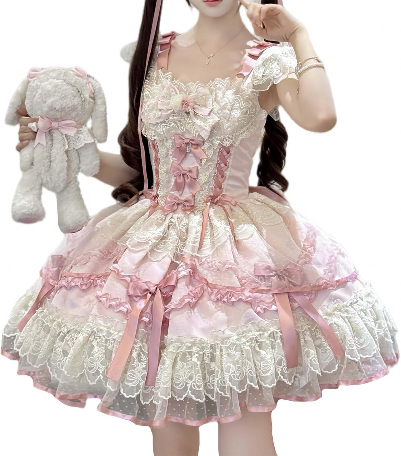 Lolita Dress Teens Pink Cute Summer Sleeveless