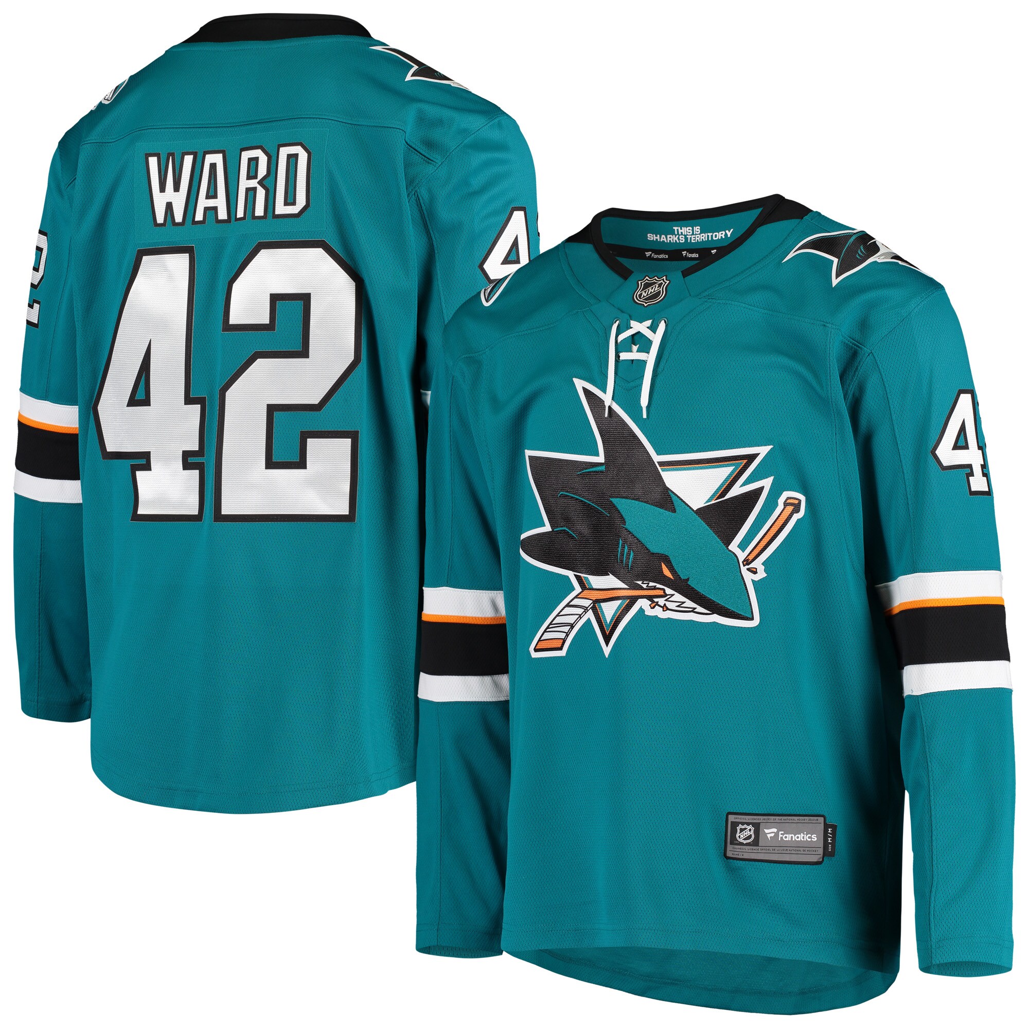 Joel Ward San Jose Sharks Fanatics Breakaway Home   Jersey – Teal